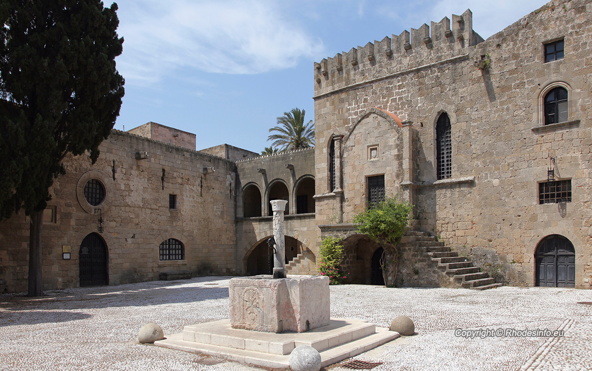 The Argirokastrou Square in the old town of Rhodes, Greece