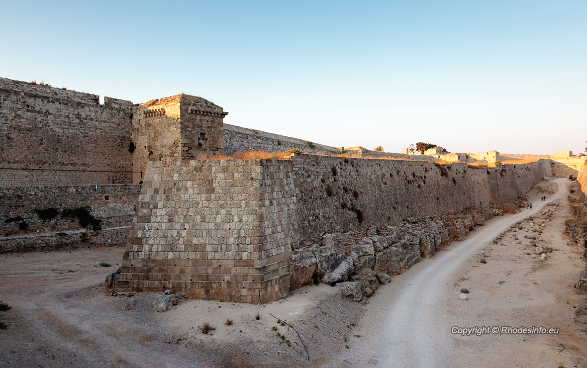 Fortification walls outside of Rhodes.