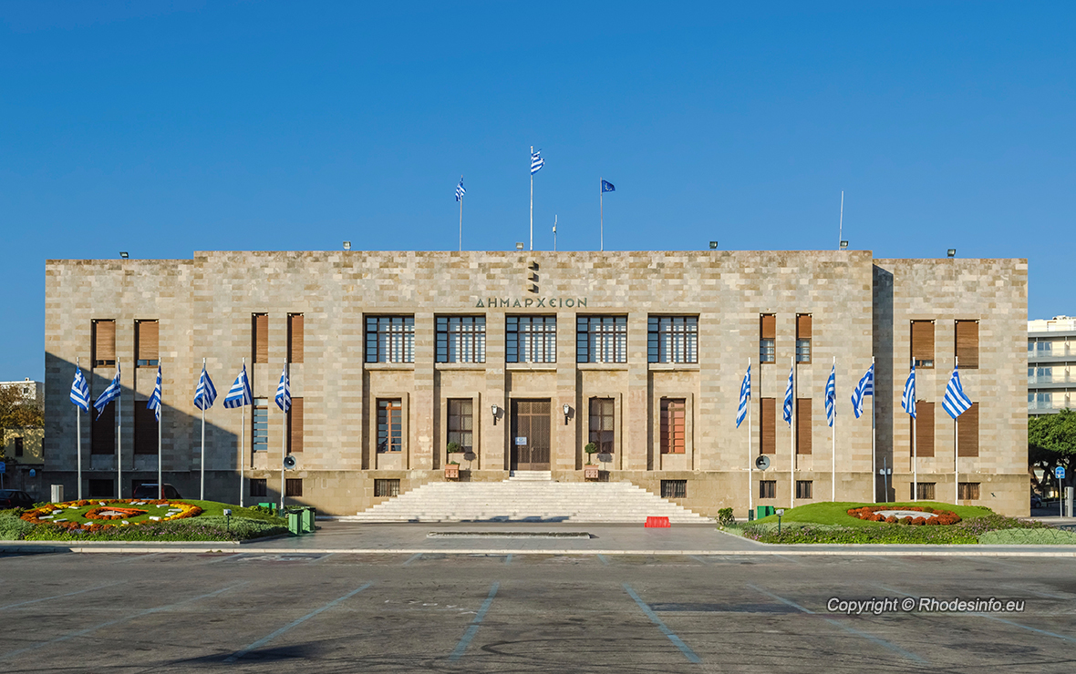 Townhall in Rhodes island Greece
